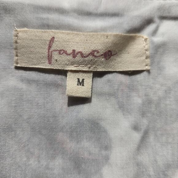 Franco Womens Paisley Floral Hippie Boho Belted Peplum Bell Sleeve Blouse Size M - Picture 8 of 12